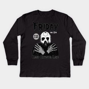 Friday The 13th. No one is safe. Kids Long Sleeve T-Shirt